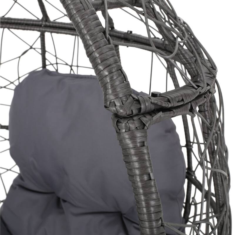 Gianni Wicker Teardrop Chair w/Outdoor Cushion by Christopher Knight Home