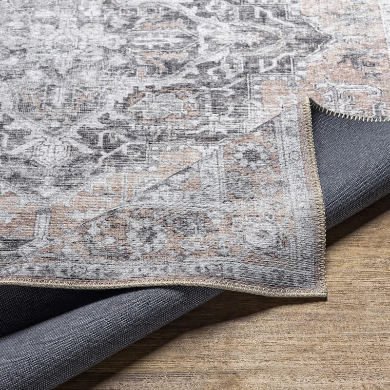 Livabliss Tahmis Traditional Medallion Washable Area Rug