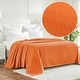 preview thumbnail 54 of 75, Superior Diamond Weave All-Season Bedding Cotton Blanket California King - Burnt Orange