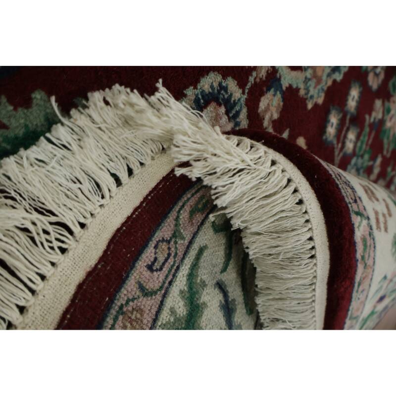 Hand Knotted Oriental 100% Wool Carpet Traditional All-Over Red Agra Area Rug - 5' 11'' X 4' 0''