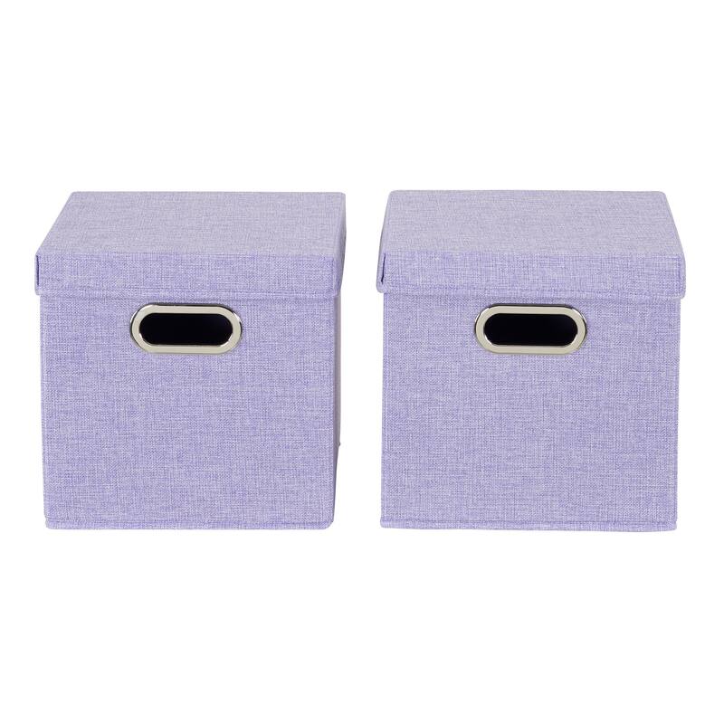 Household Essentials Storage Bins with Lids and Chromed Grommet Handles
