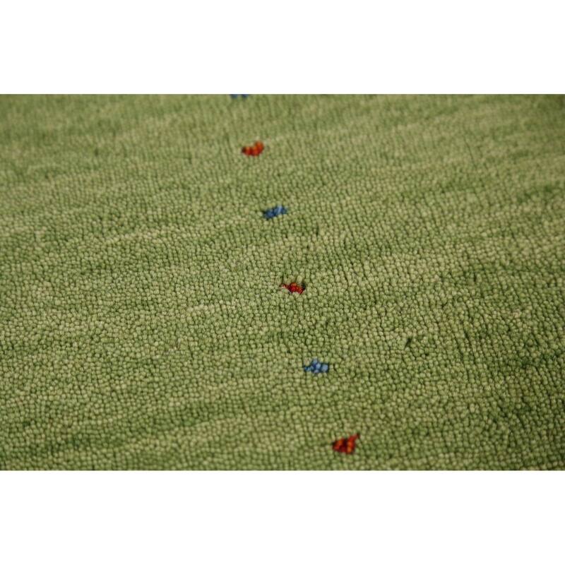 Hand Knotted Oriental 100% Wool Carpet Tribal Animal Pictorial Green Gabbeh Area Rug - 7' 8'' X 5' 4''