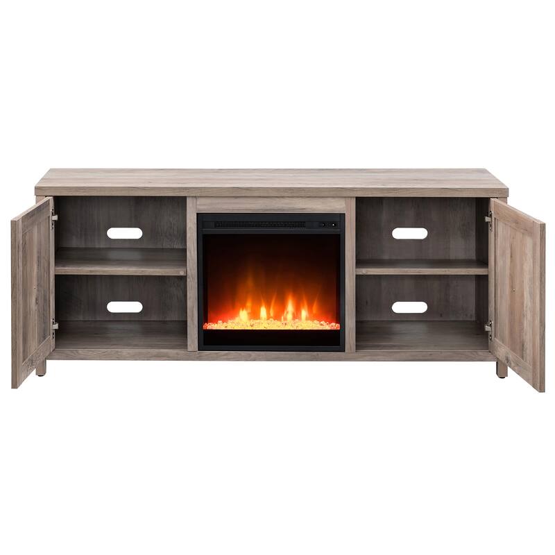 Granger 58" TV Stand with Crystal Fireplace Insert