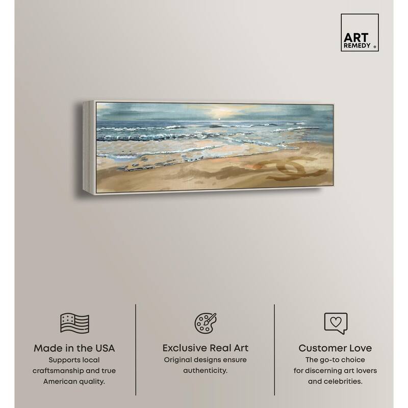 Relaxing Time at Beach Panoramic Canvas by Art Remedy