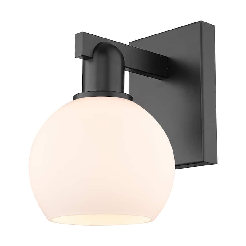 Innovations Lighting 716-1W-10-6 Athens Sconce Athens 10" Tall Wall - Matte Black / Matte White