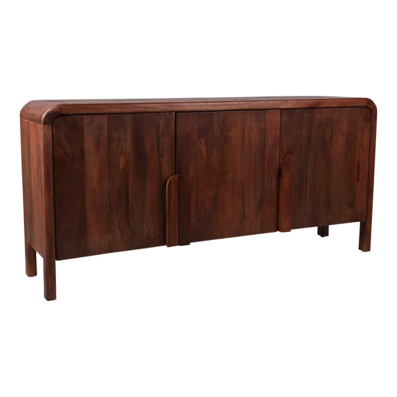Mango Wood Cabinet Cassia Style Rounded Edge Design - 63" Brown - 63" x 15" x 29.5" - Brown