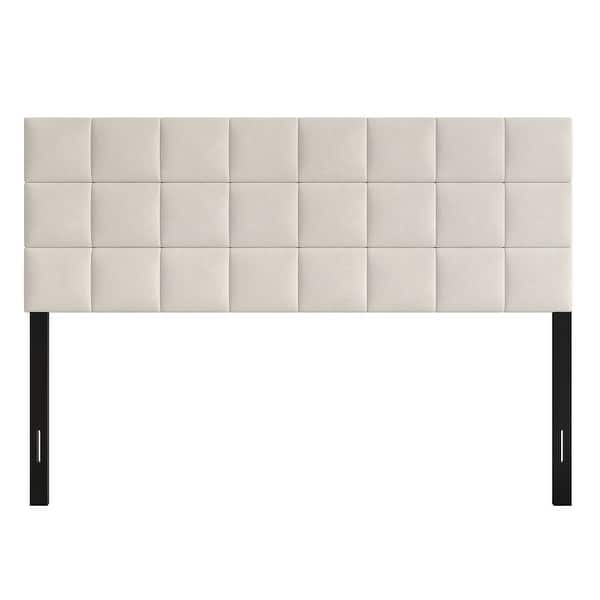 slide 2 of 22, CraftPorch Square Stitching Velvet Upholstered Headboard Beige - Full