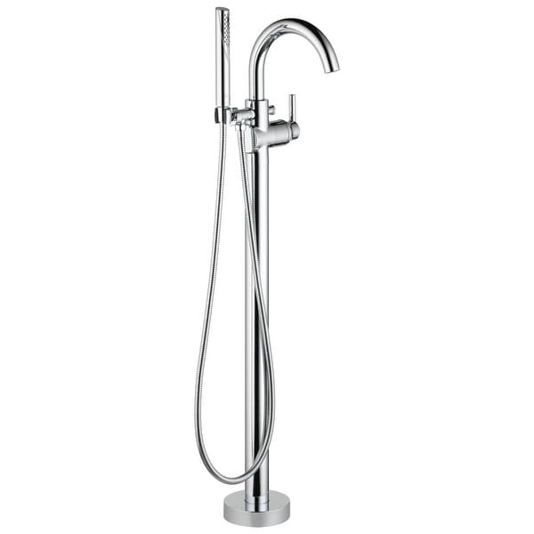 Delta Trinsic Single Handle Floor Mount Tub Filler Trim with Hand Shower. Opens flyout.