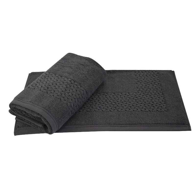 Classic Turkish Towel Hardwick 900 GSM Bath Mat (Set of 2) - Grey