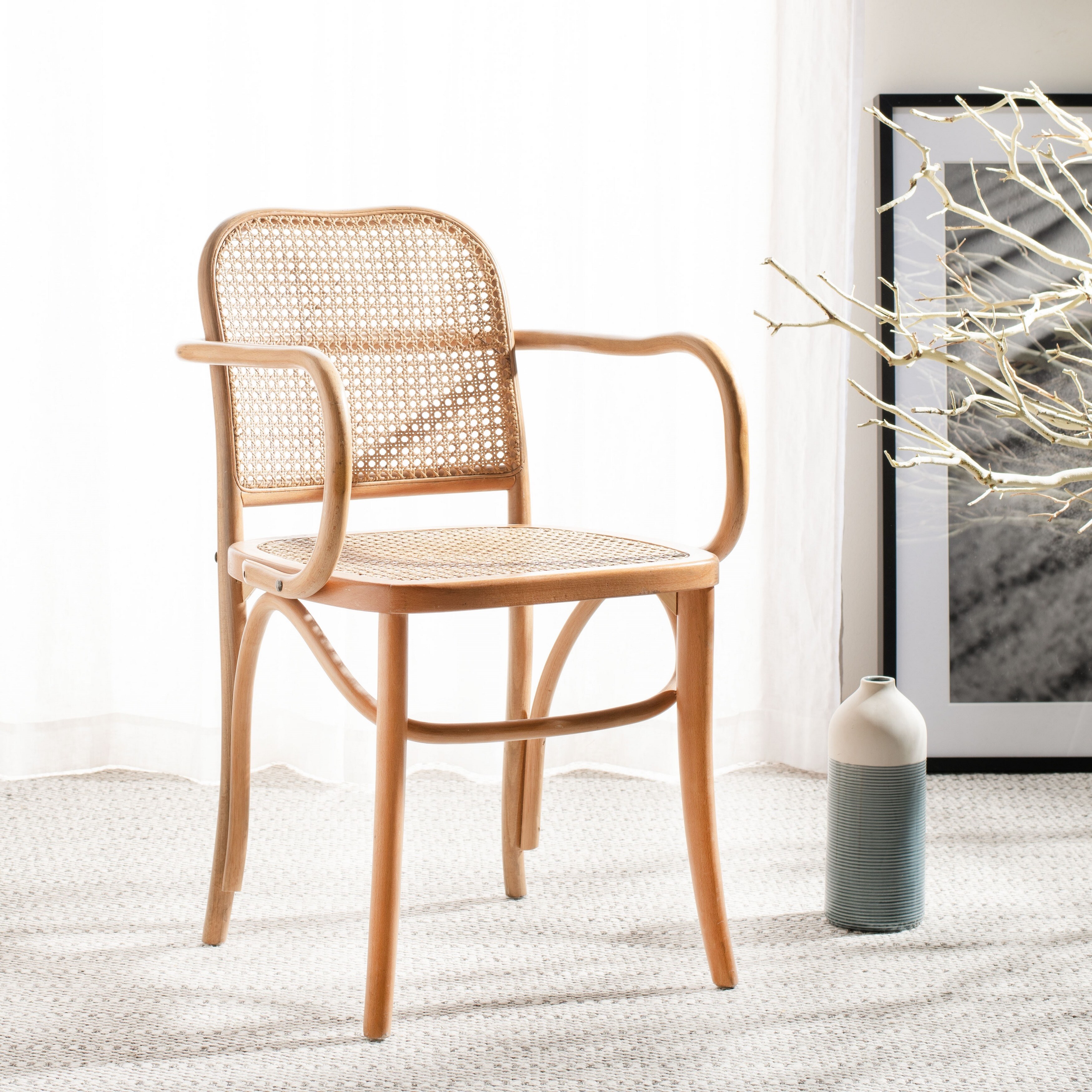 Safavieh Keiko Modern Natural Cane Dining Chair 21 3 X 19 9 X 31 9 Overstock 28236872