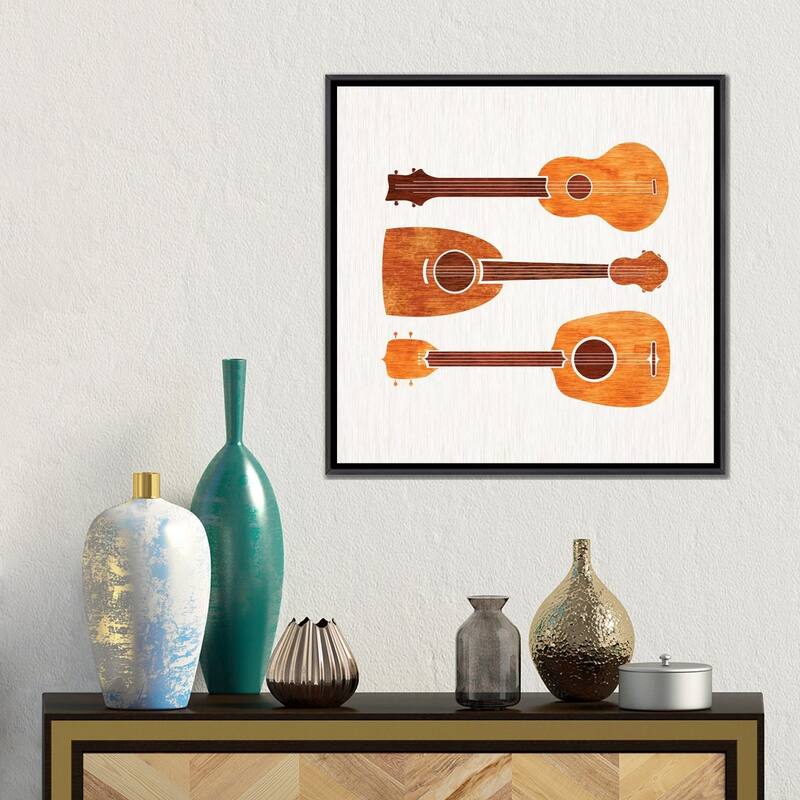 iCanvas "Hawaiian Ukuleles" by Modern Tropical Framed