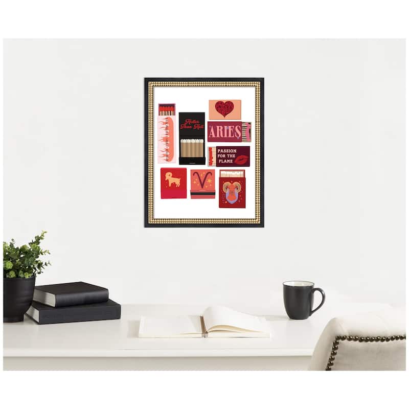 Kate and Laurel Aries Matchbooks 14x18 FC by Megan Ryan Framed Wall Art Print