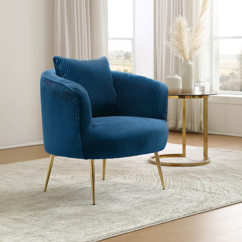 Art Leon Modern Velvet Accent Barrel Chair