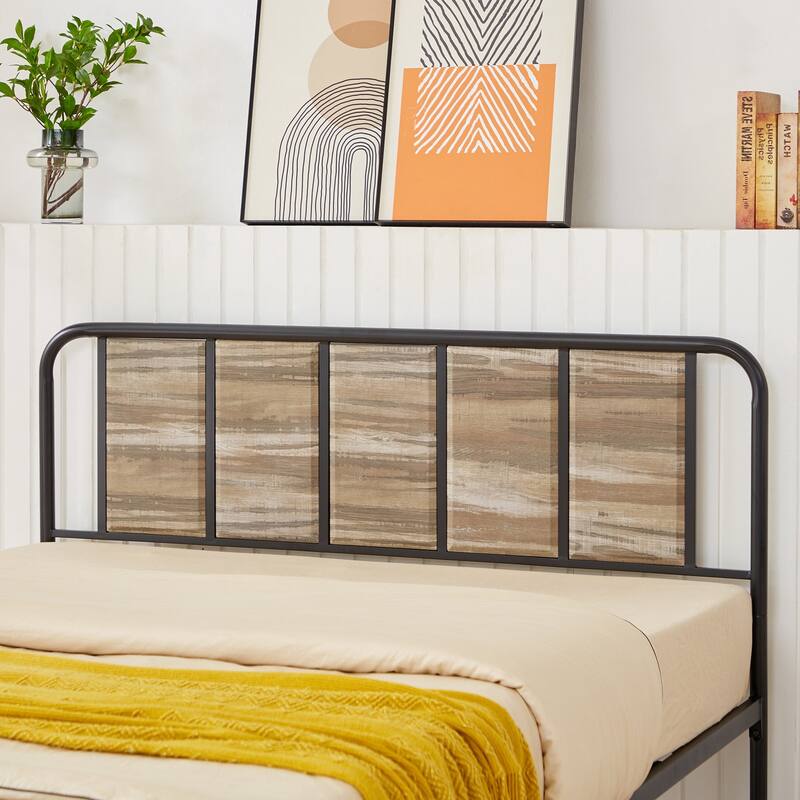 VECELO Platform Bed Frame with Wood Headboard,Twin/Full/Queen Size Bed