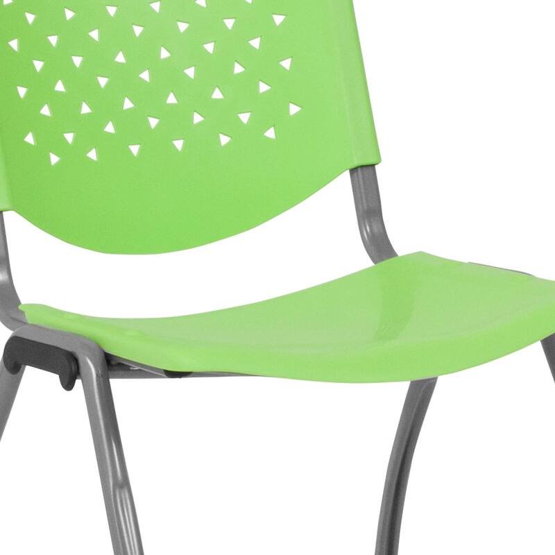 880 lb. Capacity Plastic Stack Chair with Powder Coated Frame