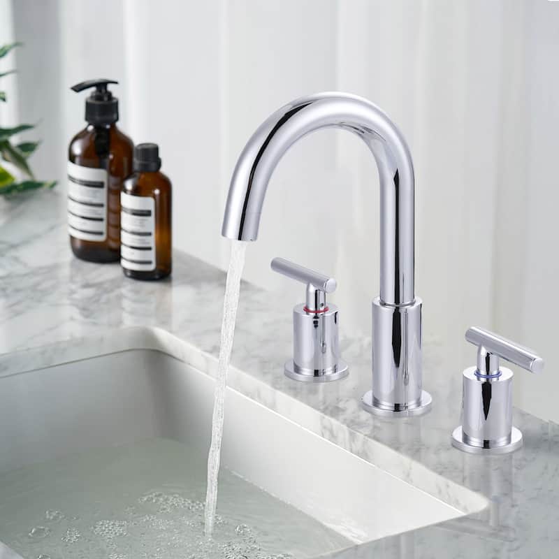 WOWOW Widespread 8 in.Double Handle Bathroom Faucet