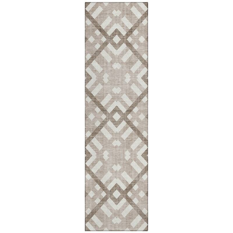 Machine Washable Indoor/ Outdoor Chantille Contemporary Trellis Rug