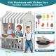 preview thumbnail 1 of 5, Gray Kids Playhouse with Cute Kids Pretend Play Kitchen Toys Set, Outdoor Playhouse for Toddlers Aged 1-3 2-4 Years