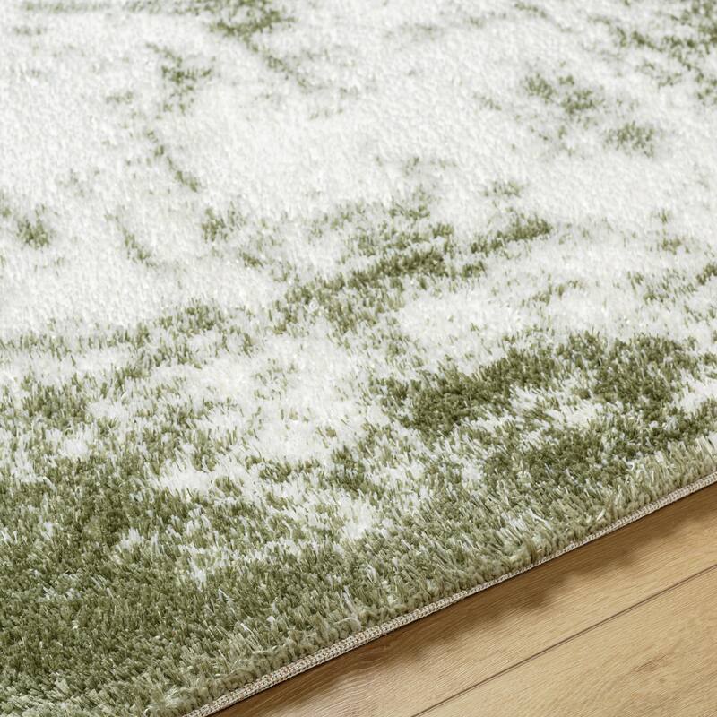 Livabliss Cloudy Shag Glam Abstract Area Rug