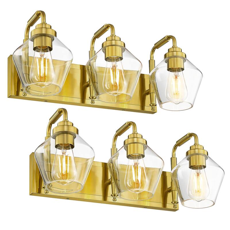 Modern 3/4-Light Bathroom Vanity Light in Oil-Rubbed Bronze/Gold