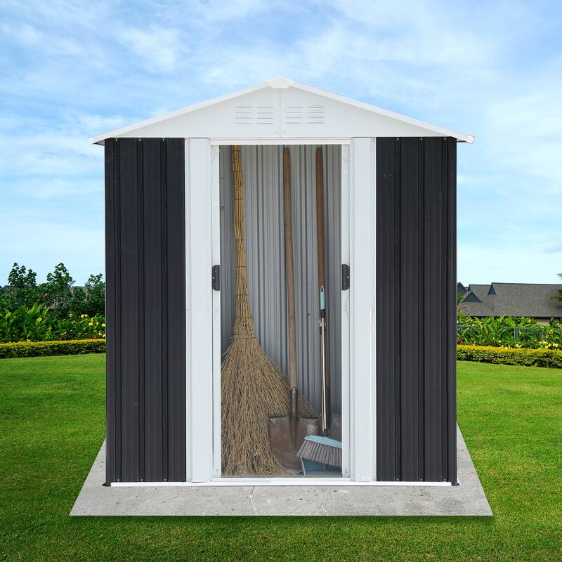 5x3 ft Grey Sliding Door Garden Shed