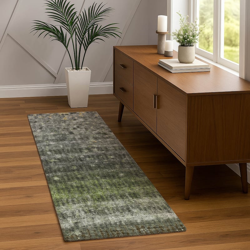 Machine Washable Indoor/ Outdoor Abstract Ombre Chantille Rug