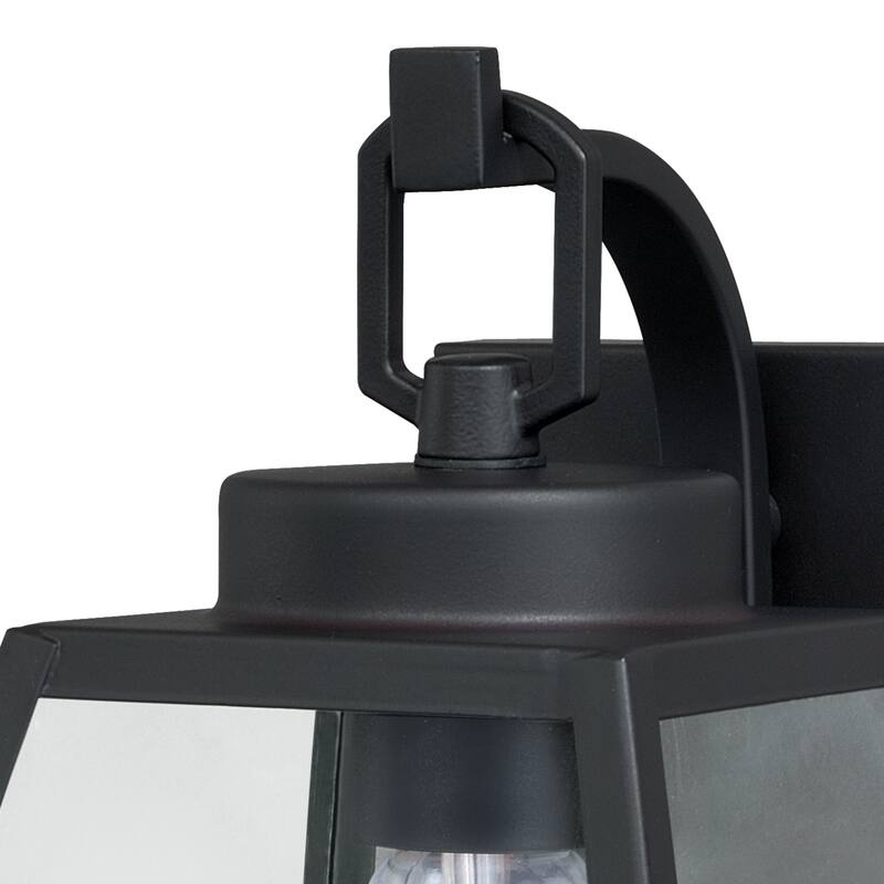 Granville 1 Light Bronze Geometric Outdoor Wall Lantern Clear Glass - 6-in W x 10.5-in H x 7.25-in D