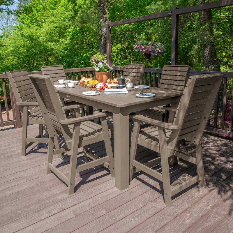 HIGHWOOD 7-Piece Counter Height Outdoor Dining Set - 42" x 84" Table