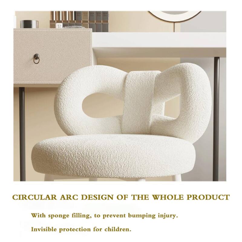 Ergonomic Bow Leisure Chair with High Resilience Sponge Cushion
