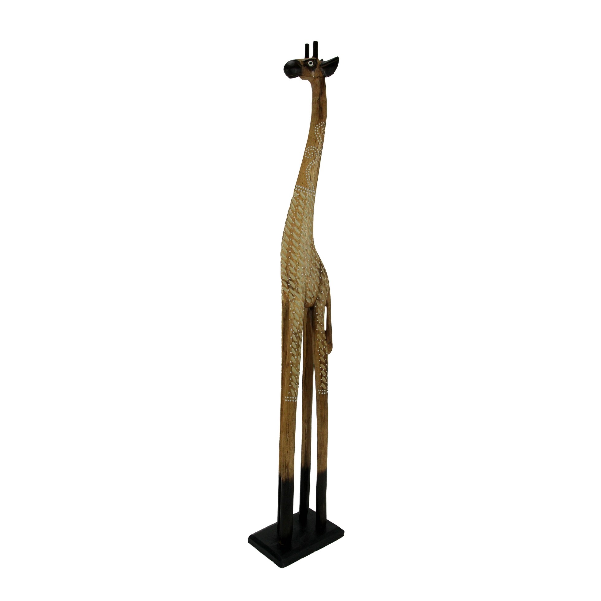40 Inch Tall Hand Carved Standing Wooden Giraffe Statue Home Decor Sculpture Overstock 18528089