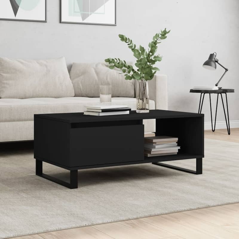 vidaXL Coffee Table Black/White Engineered wood Medium Coffee Table - Black