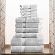 preview thumbnail 1 of 5, Superior Egyptian Cotton Pile Heavyweight 10-Piece Towel Set Silver