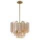 preview thumbnail 1 of 4, Addis 4 Light Aged Brass Chandelier - 17.75"W x 13.75"H x 17.75"D