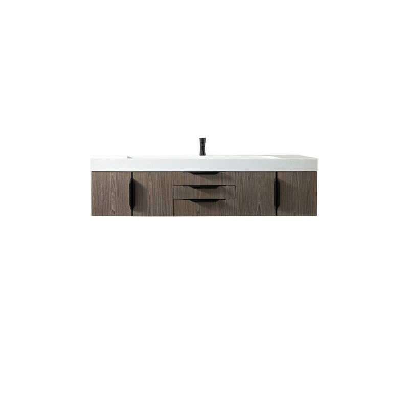 James Martin Vanities 983-V72S-W-B-GW Columbia 72" Wall Mounted Single - Ash Gray