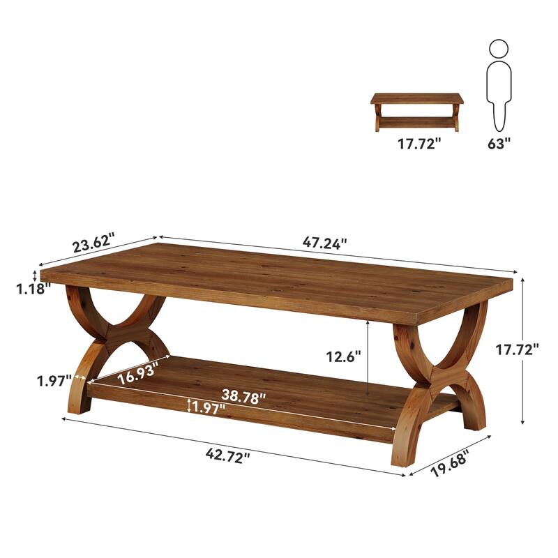 Solid Wood Coffee Table With Storage