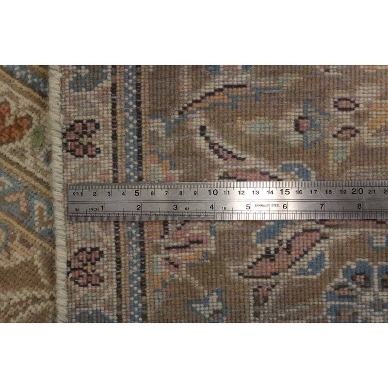 Hand Knotted Oriental 100% Wool Carpet Traditional Floral Oranges & Rust Tabriz Area Rug - 10' 3'' X 7' 8''