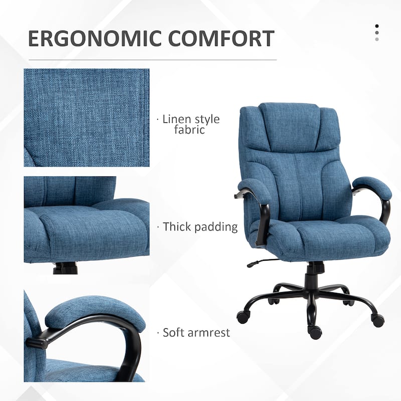 Vinsetto 500lbs Big and Tall Office Chair with Wide Seat, Executive Computer Chair with Adjustable Height