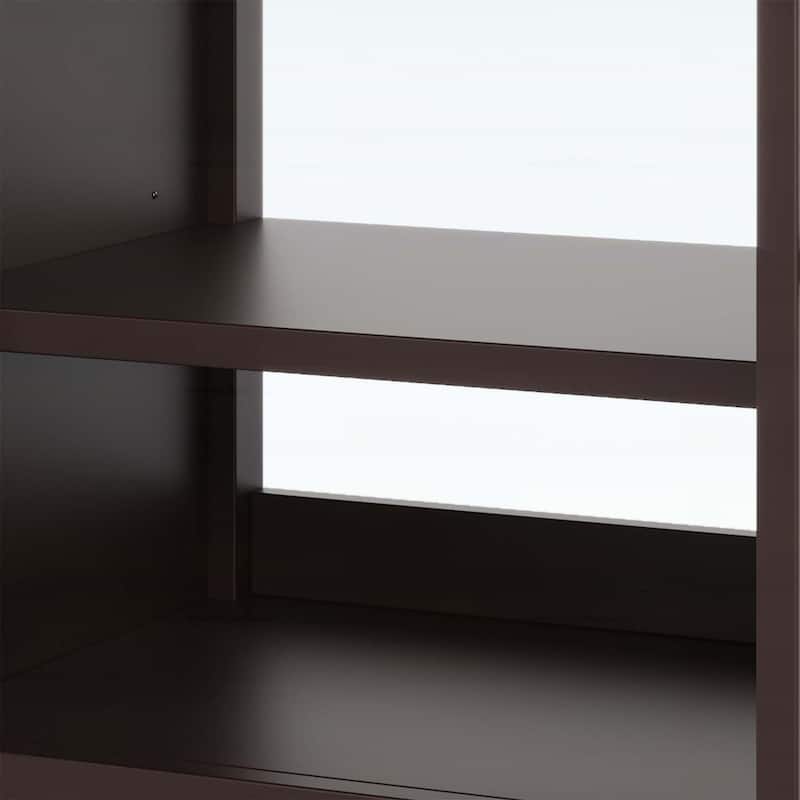 30-Inch Bathroom Vanity with Ceramic Sink,Adjustable Shelf,Tip-Out Tray,Wood Legs