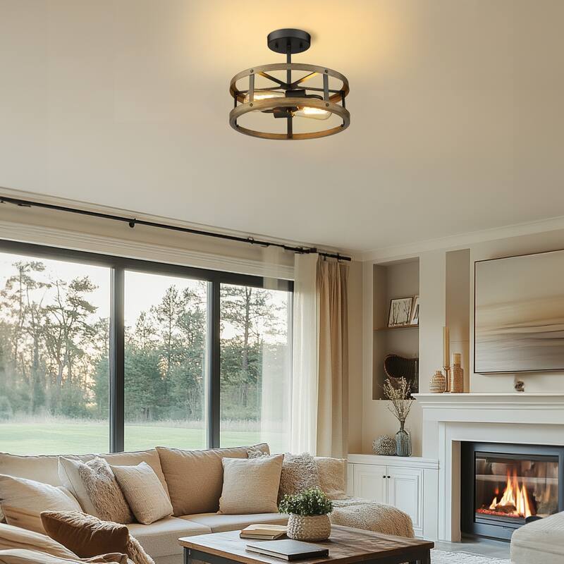 12.9 inch Flush-mount Ceiling Light, Semi-Flush