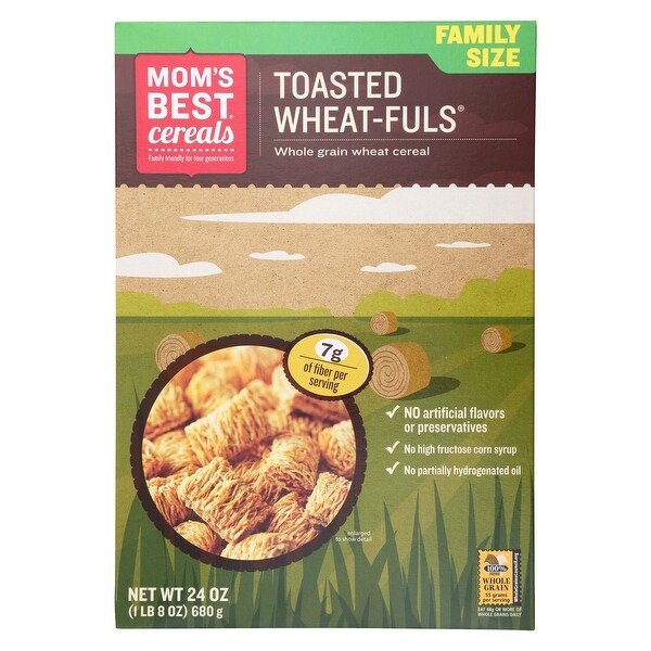 Mom's Best Naturals Wheat-Fuls - Toasted - Case of 12 - 24 oz.