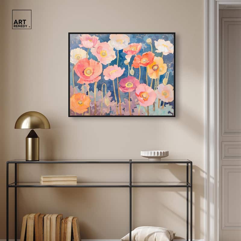 Pastel Poppies Canvas by Art Remedy