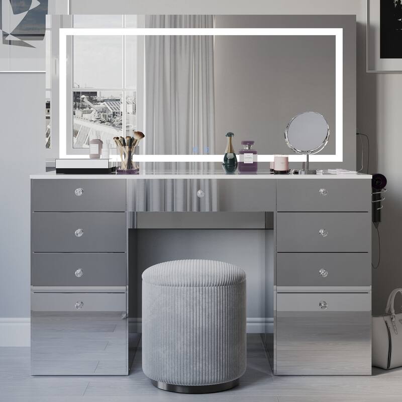 Boahaus Selina Extra-Large Vanity with Bluetooth Speakers & LED Mirror