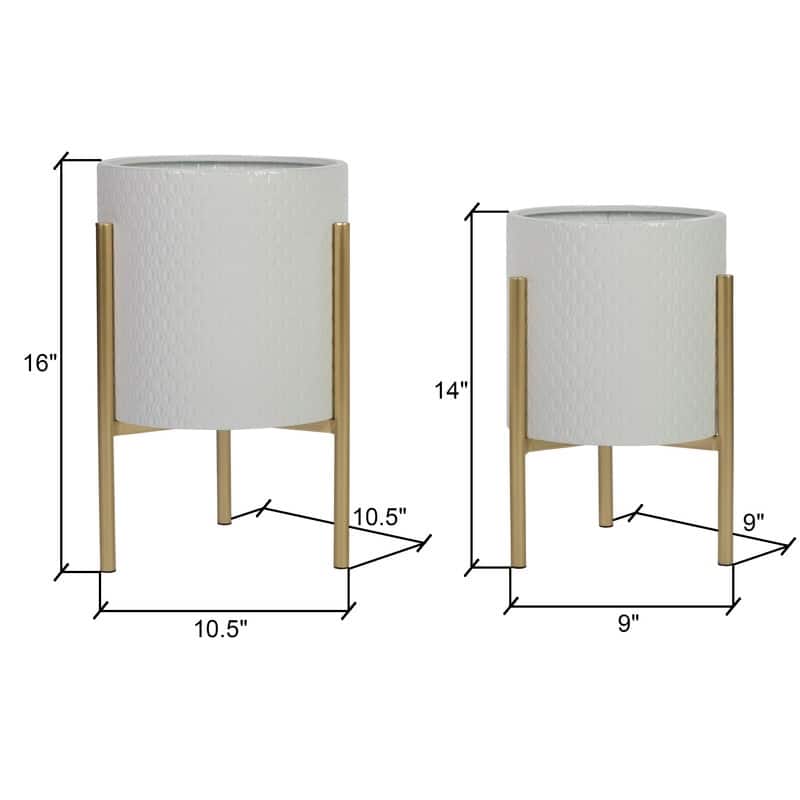 Gianna Modern White Planters (Set of 2)