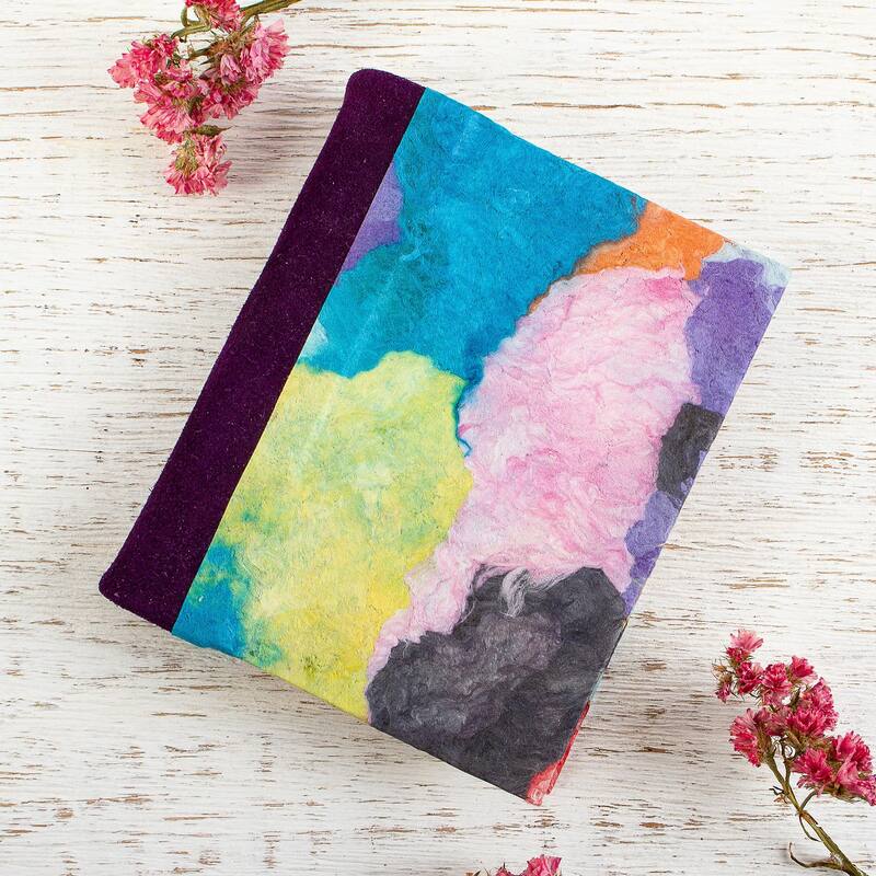 Novica Handmade Color Ways Small Amate Paper Journal