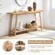 preview thumbnail 6 of 13, 59" Solid Oak Wood Entryway Console Table Sofa Table with 2-Tier Storage - 59"L x 13.8"W x 30"H