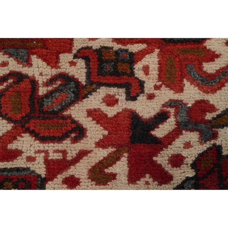 Hand Knotted Oriental 100% Wool Carpet Traditional Medallion Red Heriz Area Rug - 11' 6'' X 8' 7''