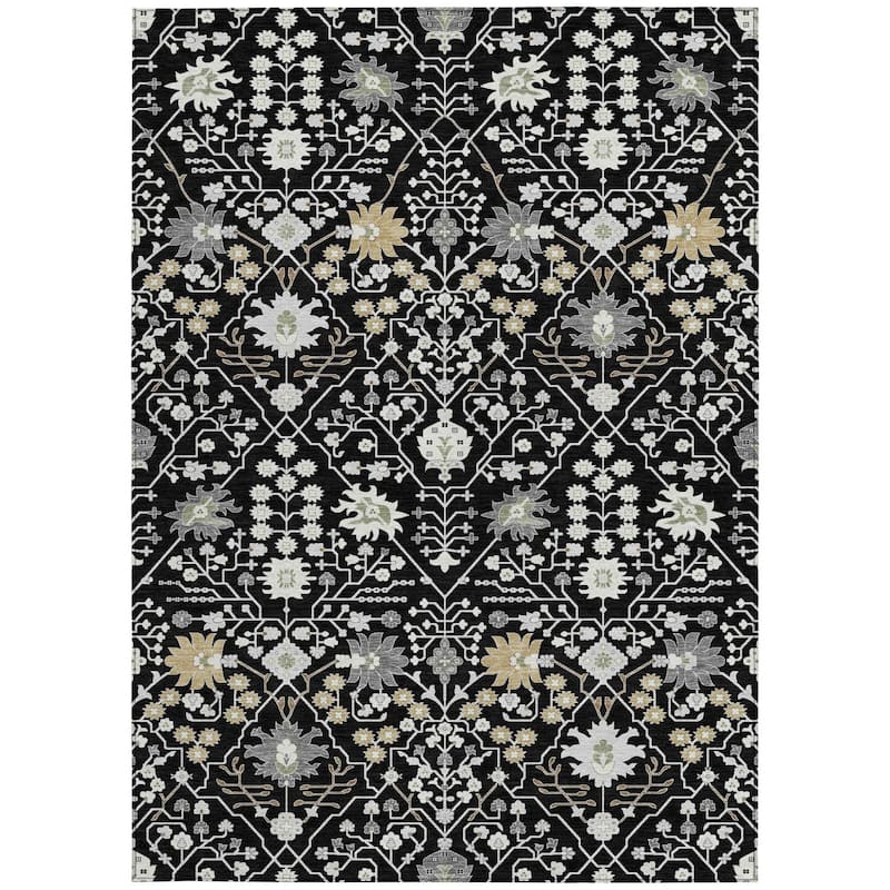 HomeRoots Oriental Traditional Rectangle Outdoor Rug