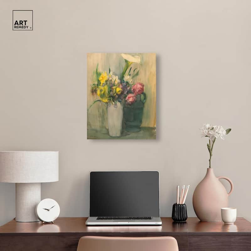 Flowers by Julian Alden Weir Canvas by Art Remedy, Gallery Wrapped