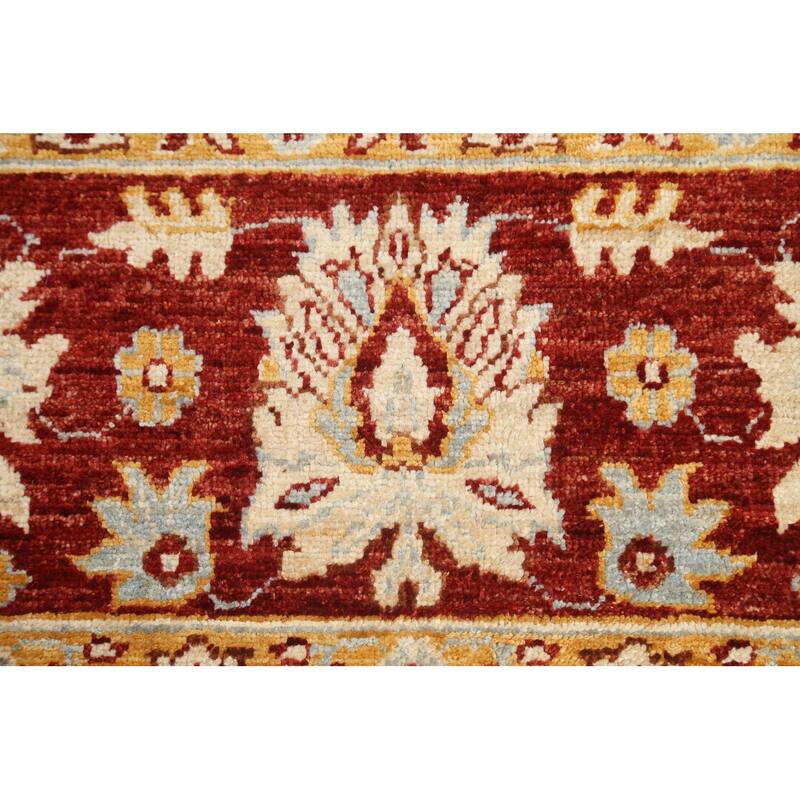Vegetable Dye Floral Chobi Peshawar Area Rug Hand-knotted Wool Carpet - 9'1" x 12'0"