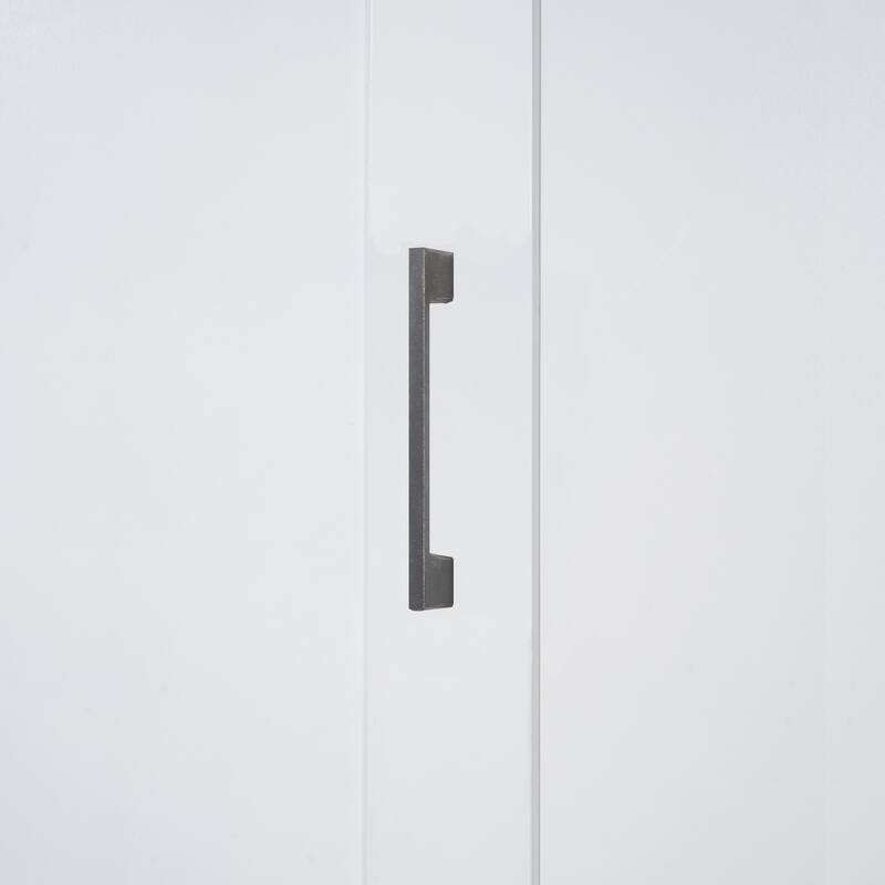 Space-Saving Queen Size Murphy Wall Bed with Built-In Closet and Hydraulic System, White/Gray